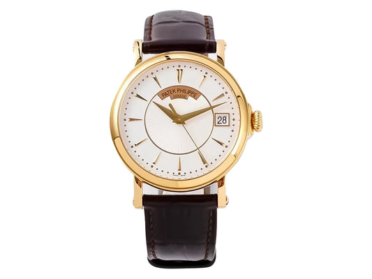 Calatrava Yellow Gold with Silver Guilloche Dial (38mm)