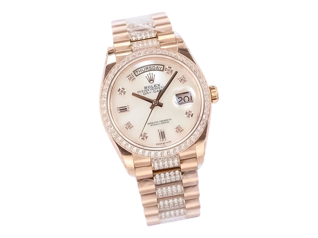 Day-Date 36 Rose Gold 'President' with Diamond Mother of Pearl Dial and Diamond Bezel