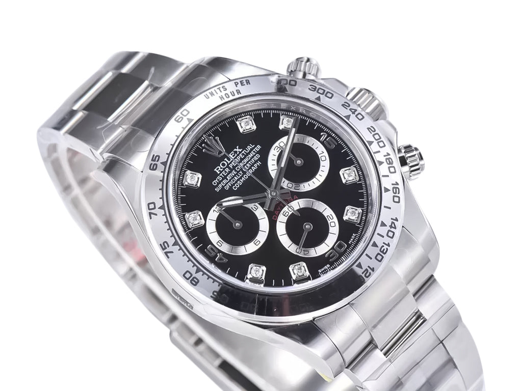 Cosmograph Daytona Stainless Steel with Diamond Black Dial