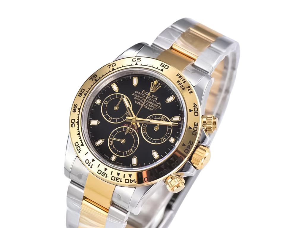 Cosmograph Daytona Two Tone Yellow Gold & Steel with Black Dial