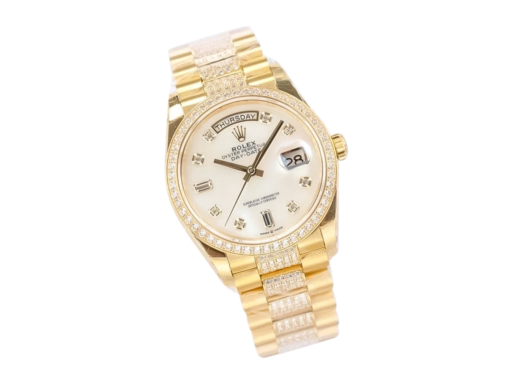 Day-Date 36 Yellow Gold 'President' with Diamond Mother of Pearl Dial and Diamond Bezel