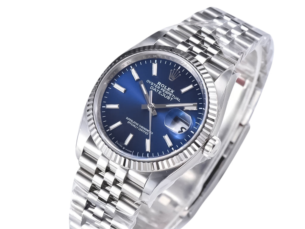 Datejust 36 Stainless Steel on Jubilee with Blue Dial and Fluted Bezel