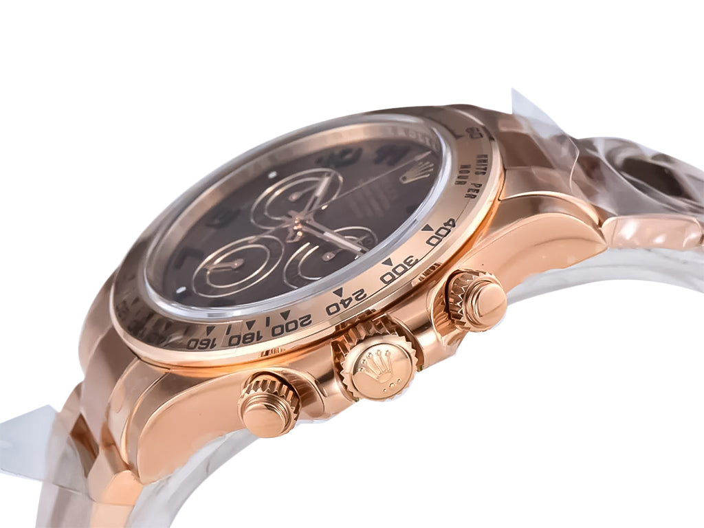 Cosmograph Daytona Rose Gold with Chocolate Dial and Arabic Numerals