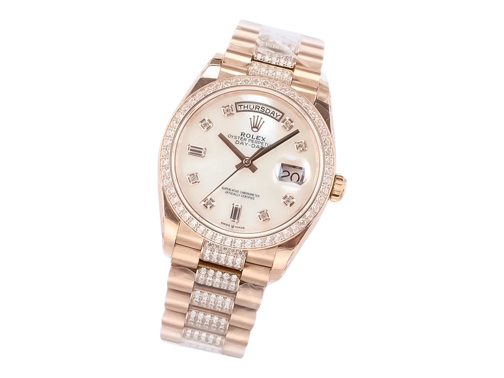 Day-Date 36 Rose Gold 'President' with Diamond Mother of Pearl Dial and Diamond Bezel