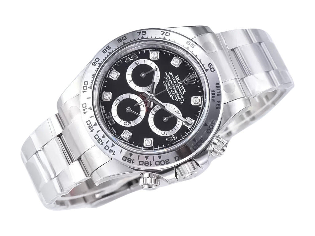 Cosmograph Daytona Stainless Steel with Diamond Black Dial