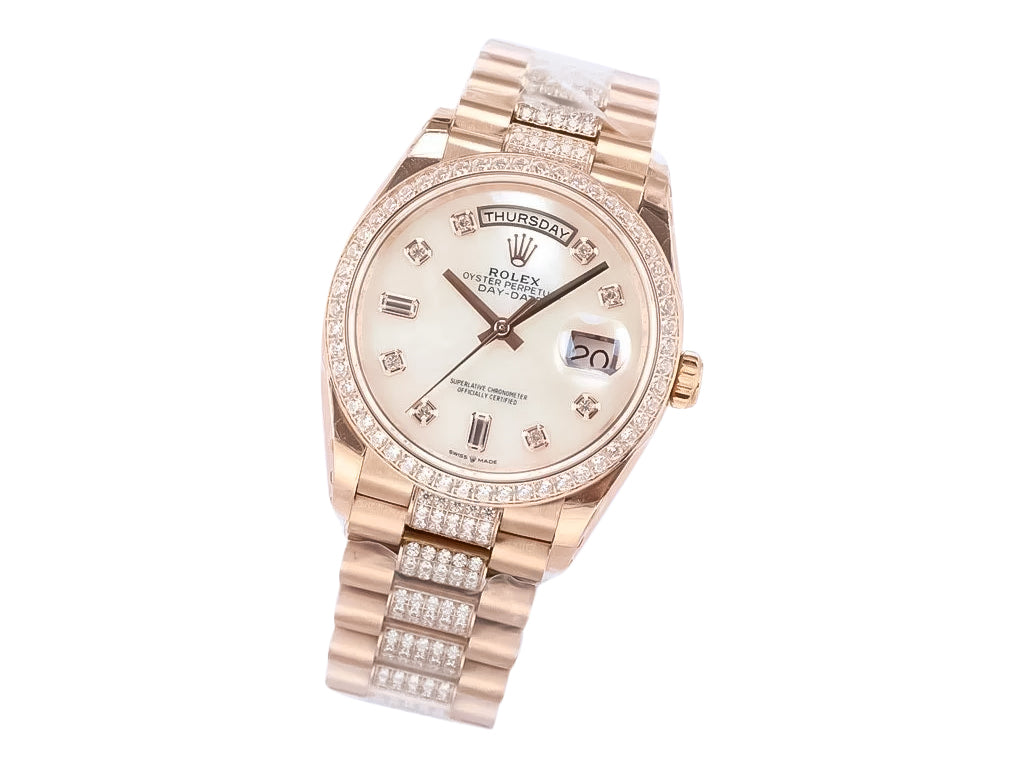 Day-Date 36 Rose Gold 'President' with Diamond Mother of Pearl Dial and Diamond Bezel