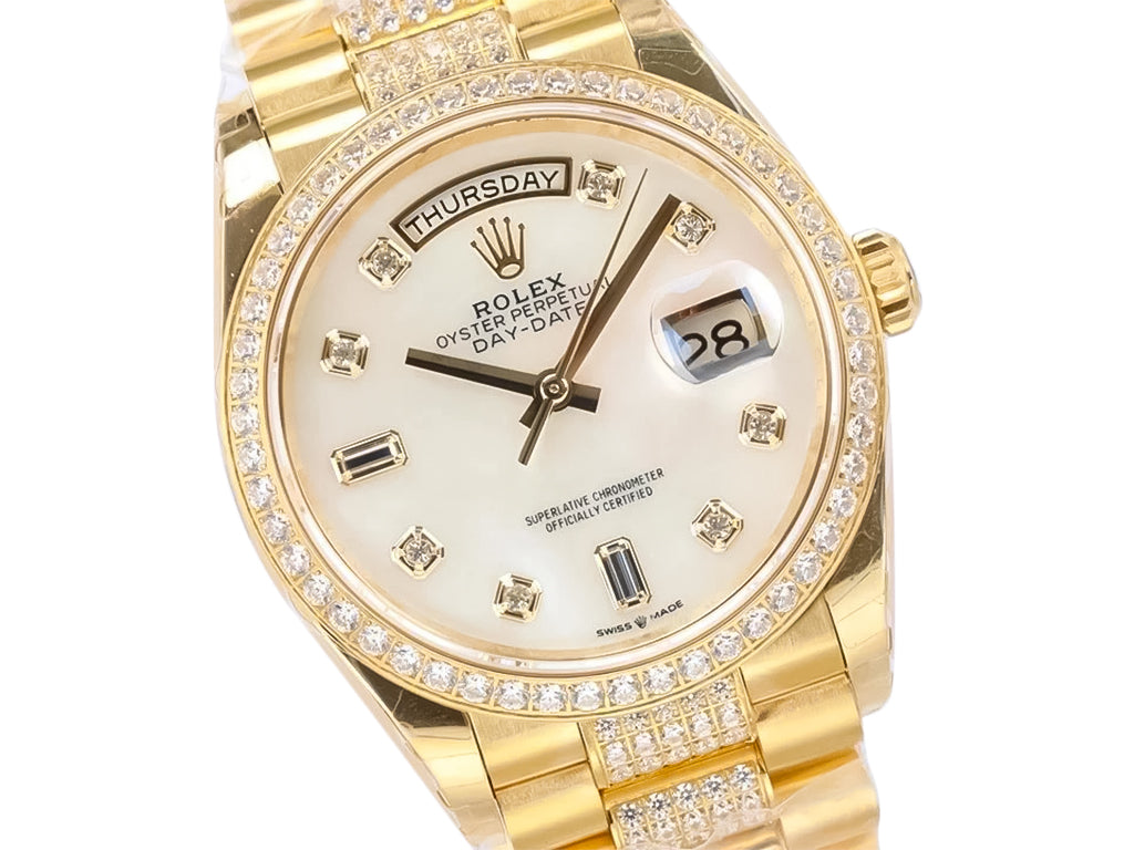 Day-Date 36 Yellow Gold 'President' with Diamond Mother of Pearl Dial and Diamond Bezel