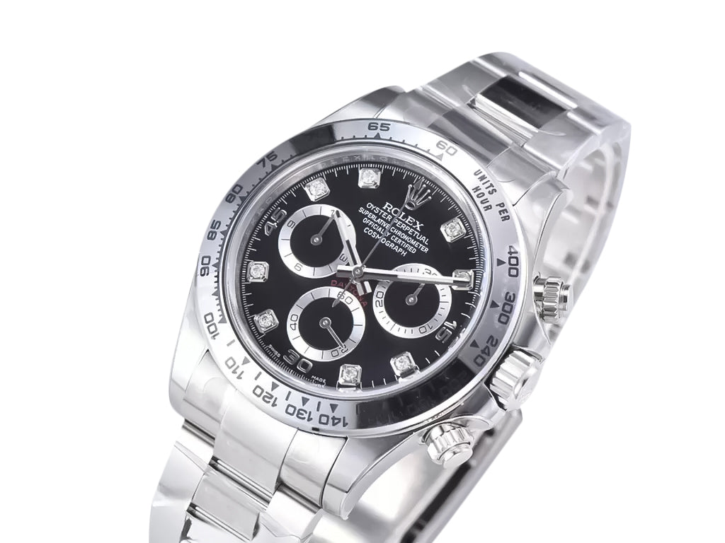 Cosmograph Daytona Stainless Steel with Diamond Black Dial