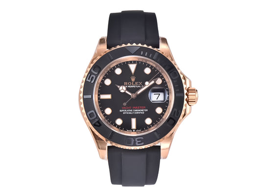 Yacht-Master Rose Gold on Oysterflex with Black Dial (40mm)