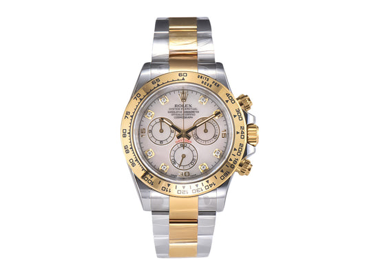 Cosmograph Daytona Two Tone Yellow Gold & Steel with Diamond Mother of Pearl Dial